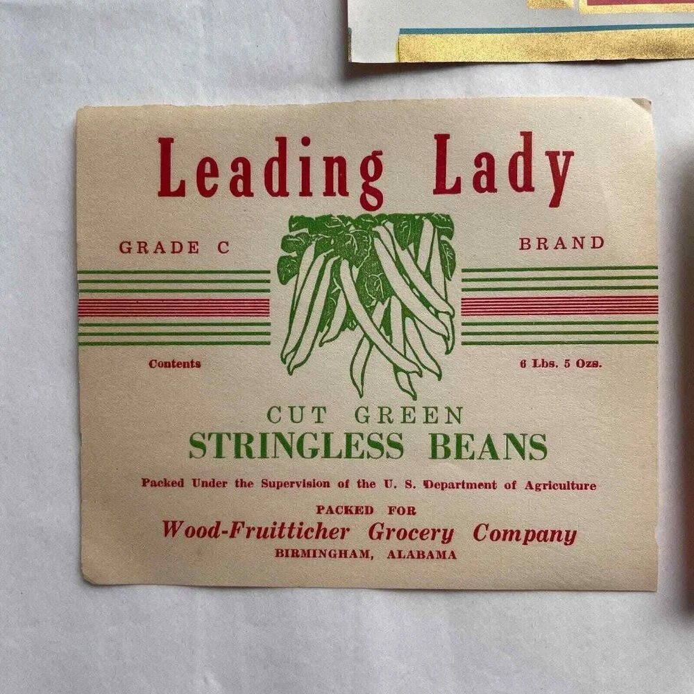 Gulf's Best Leading Lady Can Labels Lot of 4 Vintage Deer Island Packing‎ Co